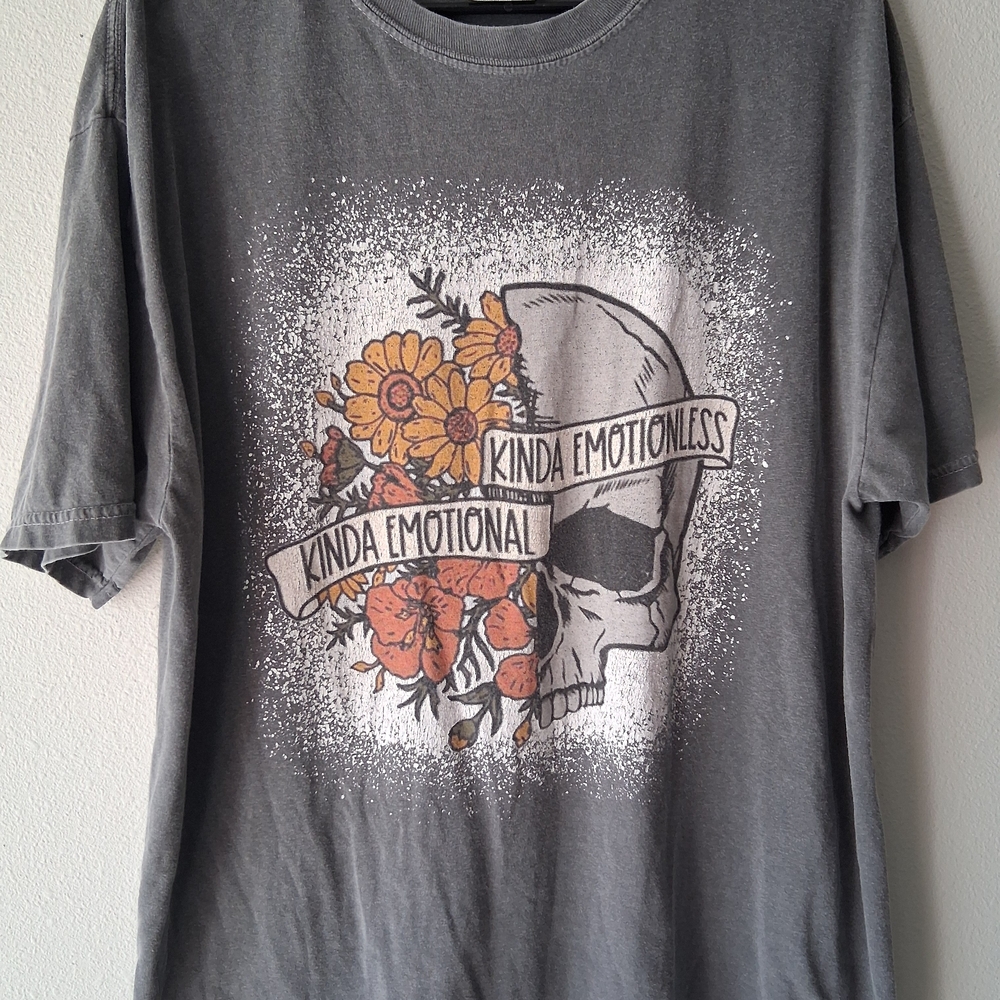 Comfort Colors Gray Graphic Tee Kinda Emotional Kinda Emotionless